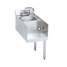 Krowne Metal 18-12BDR 1800 Series Modular Add-On Underbar Blender Dump Sink Station 12"W x 22.5"D w/ 3.5"H Backsplash & 2 Legs on Right - B00INA891Q